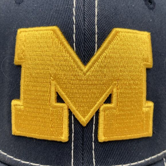 New Era Small Medium True Fitted Michigan Wolverines Cap Hat Navy - Picture 2 of 10